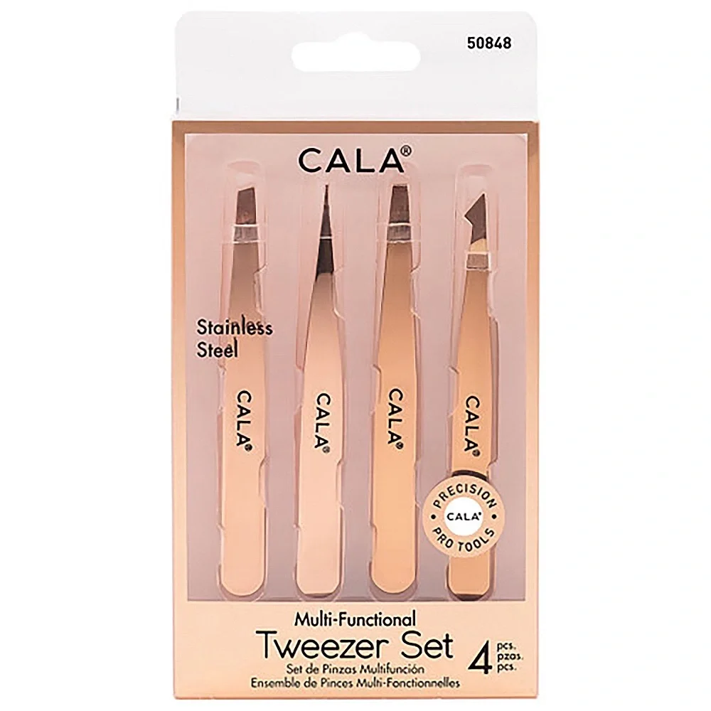 4 PCS Glamorous Rose Gold Tweezers